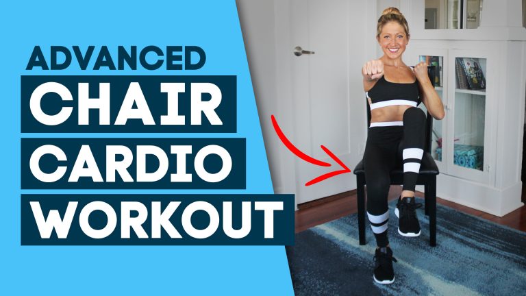 Chair Cardio HIIT Workout. Advanced Seated Fitness Video