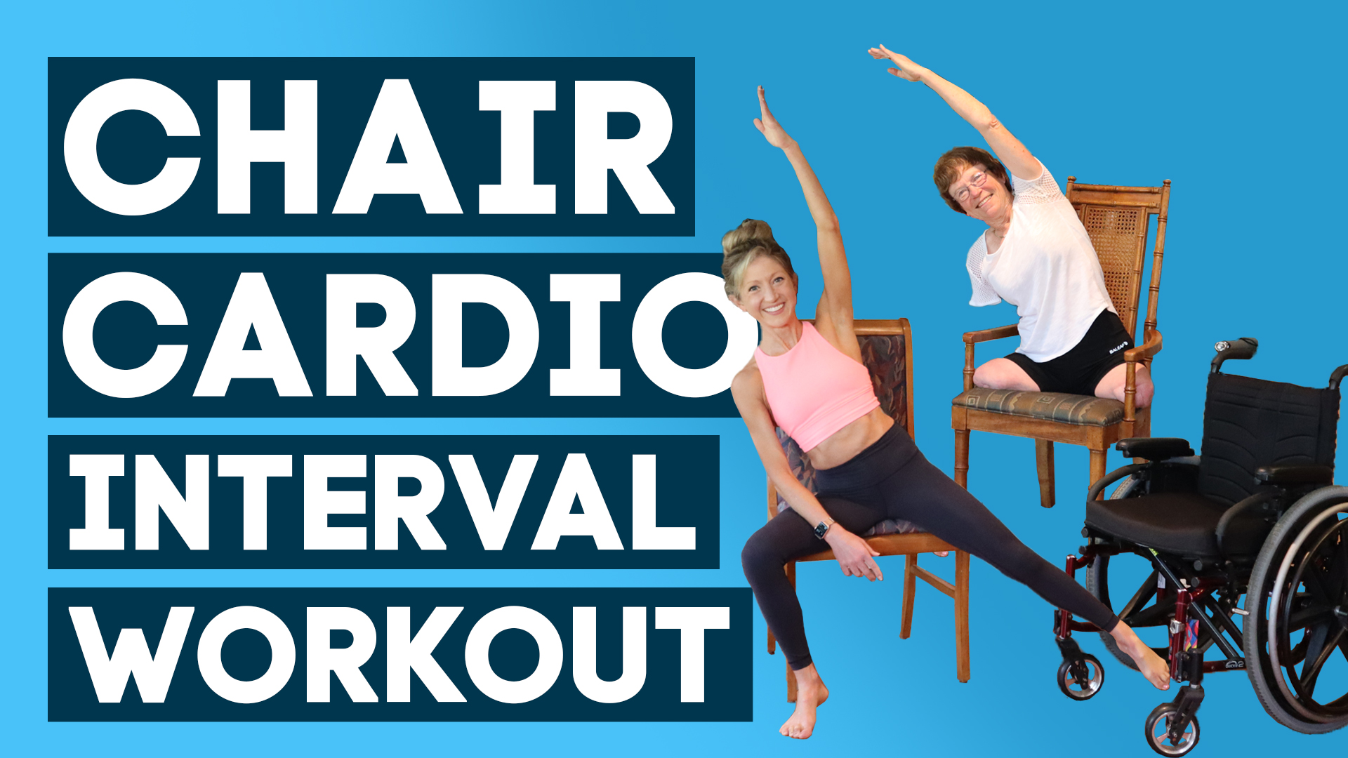 Chair Cardio Workout with Triple Amputee. Seated Workouts for