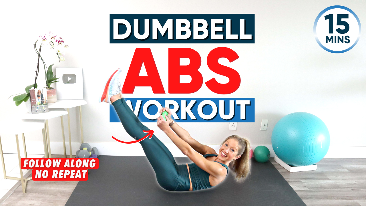 15 min dumbbell abs workout at home follow along no repeat